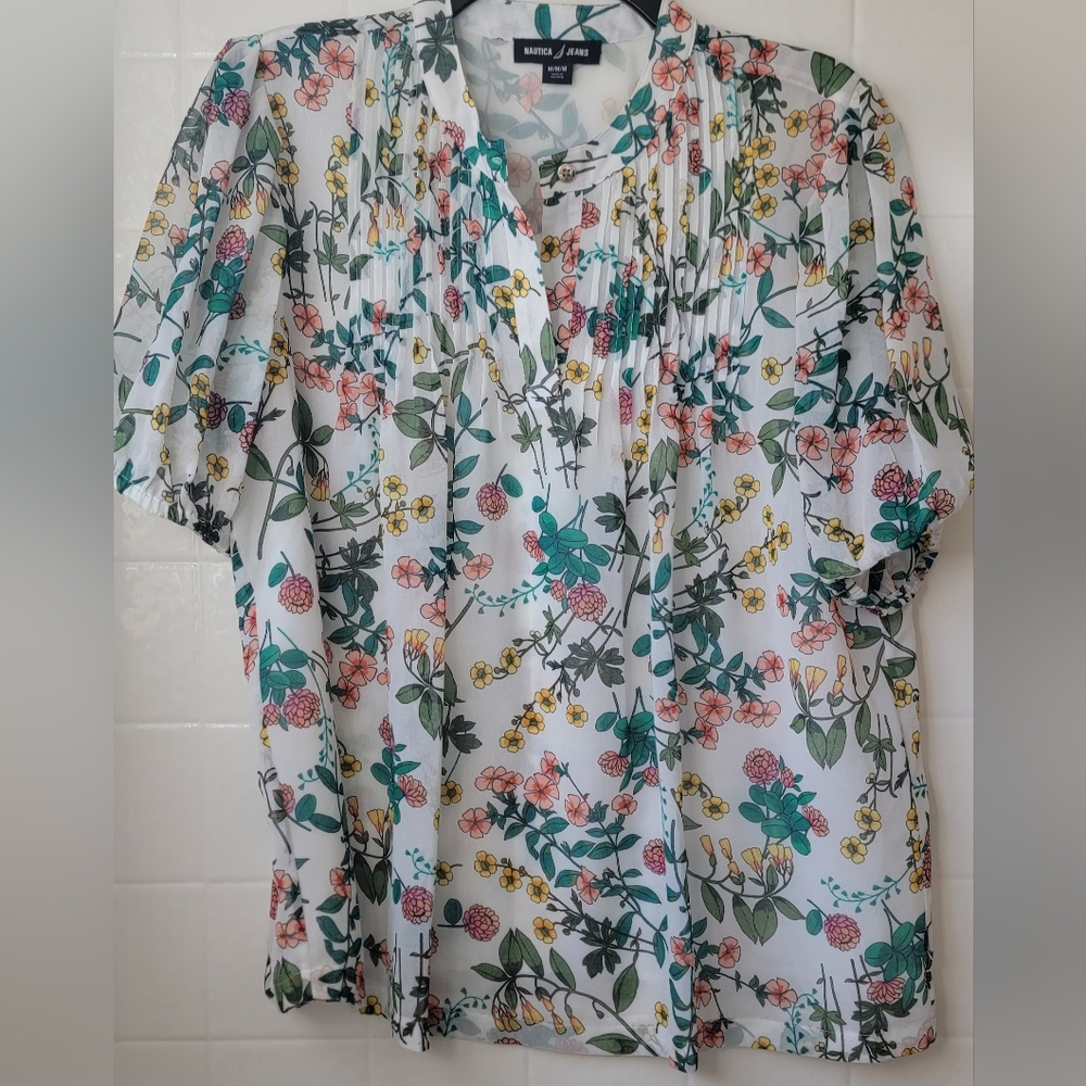 Nautica Jeana Floral Print Blouse